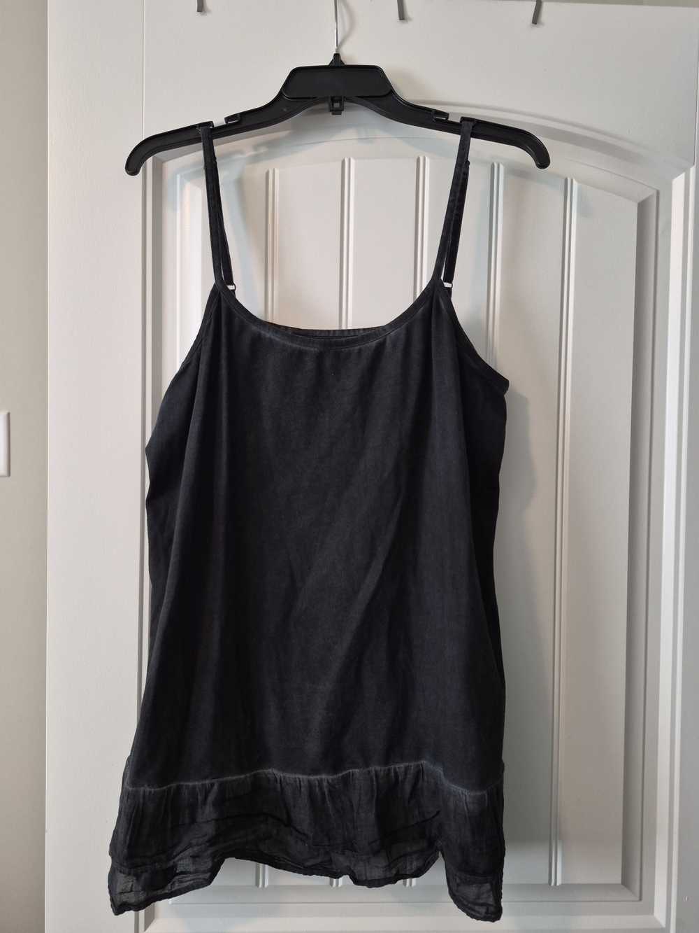 Soft Surroundings Black Acid Wash Cami Tank Tunic Top Women's Large